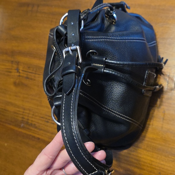 Dooney & Bourke Black Leather Drawstring Bag - Picture 10 of 16